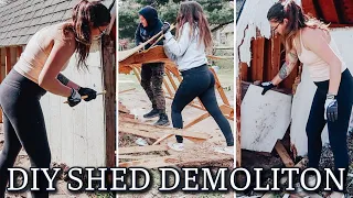 DIY STORAGE SHED DEMOLITION | REPLACING THE SHED IN OUR BACK YARD | OUTSIDE HOUSE PROJECTS