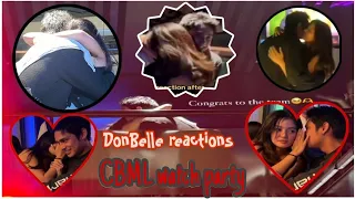 CBML cast watch party |  DonBelle reaction after watching their kissing scene onscreen tv