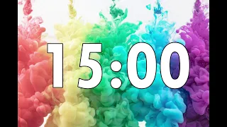 15 Minute Countdown Timer, Rainbow, No Sound, Harp Ending