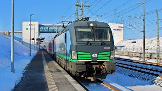 Züge am neuen Bahnhof Merklingen-Schwäbische Alb - NBS Wendlingen - Ulm