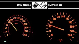 BMW 428i F32 VS. BMW 520i E39 - Acceleration 0-100km/h