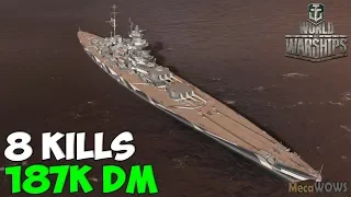 World of WarShips | Großer Kurfürst | 8 KILLS | 187K Damage - Replay Gameplay 4K 60 fps