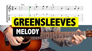 Greensleeves - Easy Guitar Tab (MELODY)