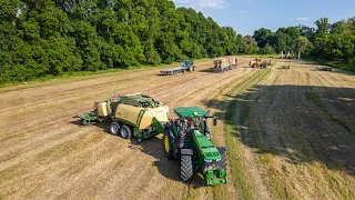 Seno I Heu ernte I Hay 2023 I First Farms Malacky 6x John Deere, Volvo & Man