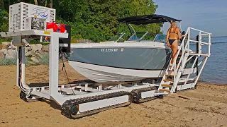 2019 Cobalt R7 launched on Lake Michigan with a Superlauncher by Beachlauncher