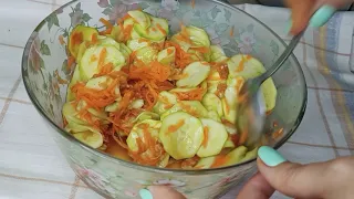 Лучшая ЗАКУСКА ИЗ КАБАЧКОВ на ПРАЗДНИЧНЫЙ СТОЛ! Маринованные кабачки по - корейски.