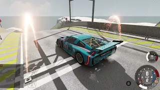 Jumping cars off of car jump arena | BeamNG.Drive