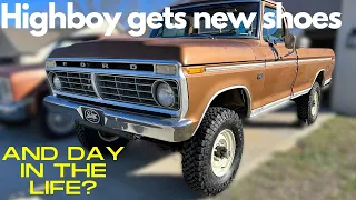 1975 Ford Highboy Gets Some Much Needed Attention!! ~ Wheel Upgrade ~ #ford #trucks #4x4 #vlog