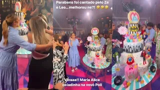 Chegou a hora do parabéns pra Maria Alice e Virgínia com a família na frente #virgíniafonseca