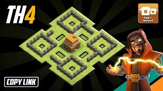 Best Town Hall 4 (TH4) Trophy/War Base Layout with Copy Link 2023 | Clash of Clans