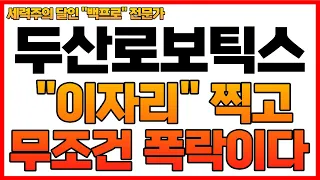 [두산로보틱스] "이자리" 찍고 무조건 폭락나온다!! MSCI 편입전 하락이후 V자 반등 나온다!! #두산로보틱스 #두산로보틱스주가전망 #레인보우로보틱스#협동로봇 #ai