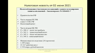 02062021 Налоговая новость о льготах для инвесторов / tax benefits for investors