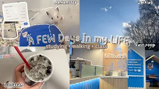 A FEW Days in my LIFE ☁️🤍⋆｡°✩ | studying, walking, class, going insane!