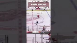 Simon Edvinsson First NHL Hit on MacKinnon #shorts #nhlshorts #lgrw