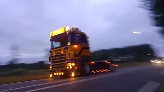 van Iterson scania R500 V8 loud open pipe sound