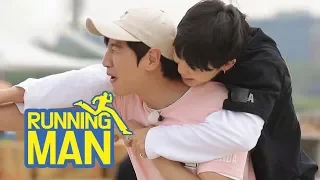 Ji Min Even Rides on Kwang Soo's Back~~ [Running Man Ep 300]