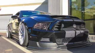 Bagged Ford Mustang GT 5.0 at Boston Cars & Coffee!