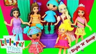 Lalaloopsy Mermaid Dolls Polly Pocket & Frozen Elsa Dress Up With Disney Princess Magic Clip Dolls