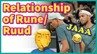 Relationship of Holger Rune 🇩🇰and Casper Ruud 🇳🇴 丨🗣️ JAAAAAAAA