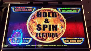 $75 BET MASSIVE WIN LIGHTNING LINK TIKI FIRE HOLD N SPIN - ARIA LAS VEGAS $1 Denom HIGH LIMIT