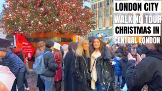 London Christmas Walk 2021| West End  Christmas Lights Sights & Sounds of Central London [4K HDR]