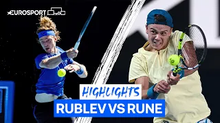 Rublev Defeats Rune in 5 Set THRILLER! | Australian Open Highlights | Eurosport Tennis