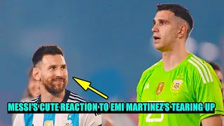 See Lionel Messi's Cute Reaction to Dibu Martinez's Tears of Happiness and Pride | 2023