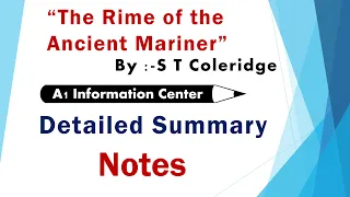 The Rime Of The Ancient Mariner Summary Notes | Samuel Taylor Coleridge Poetry | #poetry #summary