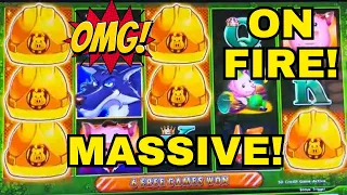 WOW! 3rd Spin HUGE JACKPOT! The Hottest huff n puff machine ever!!! HUGE PROFIT!