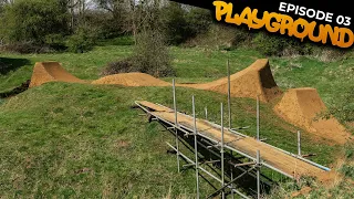 BUILDING THE MEGA DIRT BRIDGE AND NEW MTB JUMPS!!