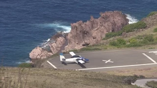 Amazing Take off on world's shortest commercial runway, Saba Airport.