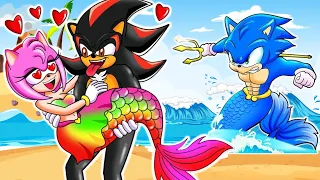 Sonic and Shadow Fight For The Love of Amy Mermaid - Sonic The Hedgehog 2 Animation