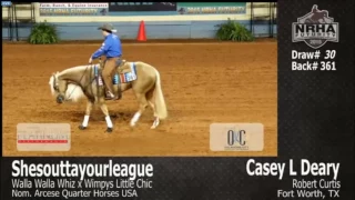 Desempate Futurity NRHA 2015  Campeon Casey Deary and Sheoutyourleague