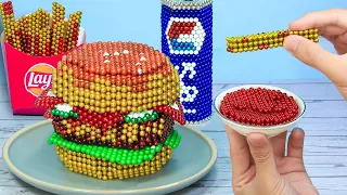 Magnet Challenge - Fast Food Burger In America with Magnetic Balls (Satisfying) ASMR