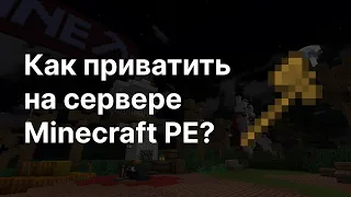 Как приватить на сервере Minecraft PE? Как создать регион на InMine?