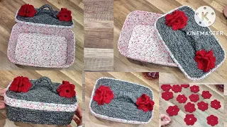 DIY Basket 🧺/DIY Rope Basket/DIY Organizer Basket/Rope Craft/إعادة تدوير العلب البلاستيك/سبت يدوى