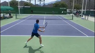 Luca Nardi Last Practice before beating Novak Djokovic!! Indian Wells 2024