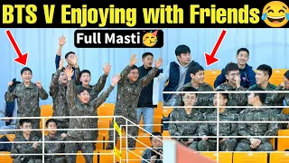 Kim Taehyung Enjoying With Friends 🥳 BTS V with Military Friends at Football Match 😍 #bts #btsv #v
