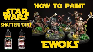 This painting guide will save you time! Painting realistic Ewoks from Star Wars Shatterpoint