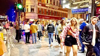 Central London Night Walk | London Soho Weekend Midnight Walk-July 2021 [4k HDR]