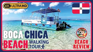 Boca Chica Beach Dominican Republic 🇩🇴 (Flat water - a lake?)  4K Walking Tour/Beach Walk & Review