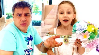 Nastya and Dad Play with the Candy Machine and Turn into Princesses