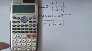 Cofactor Matrix Solved using calculator (Casio FX-115ES PLUS)