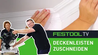 Deckenleisten zuschneiden mit der Akku-Leistensäge SYMMETRIC SYMC 70 (Festool TV Folge 271)