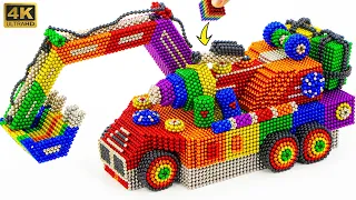DIY - How To Make RC Truck Drill Excavator Transport  From Magnetic Balls | Empire Magnetic