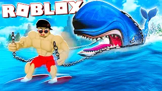 Pulling A GIANT WHALE?! | Roblox Strongman Simulator