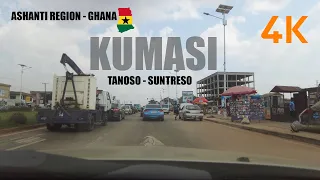 Tanoso Asuoyeboah Kwadaso Suntreso Highway Drive in Kumasi 4K