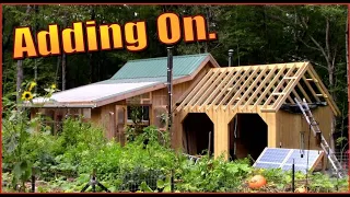 Building a Chicken Coop and Woodshed Addition To Our Greenhouse at our Off Grid Homestead.