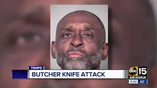 Man arrested for chasing a man with a butcher knife in Tempe