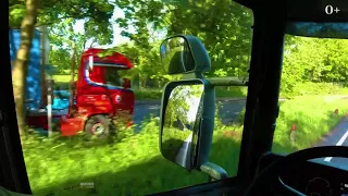 POV Scania driver UK Oxford with original engine sounds inside truck